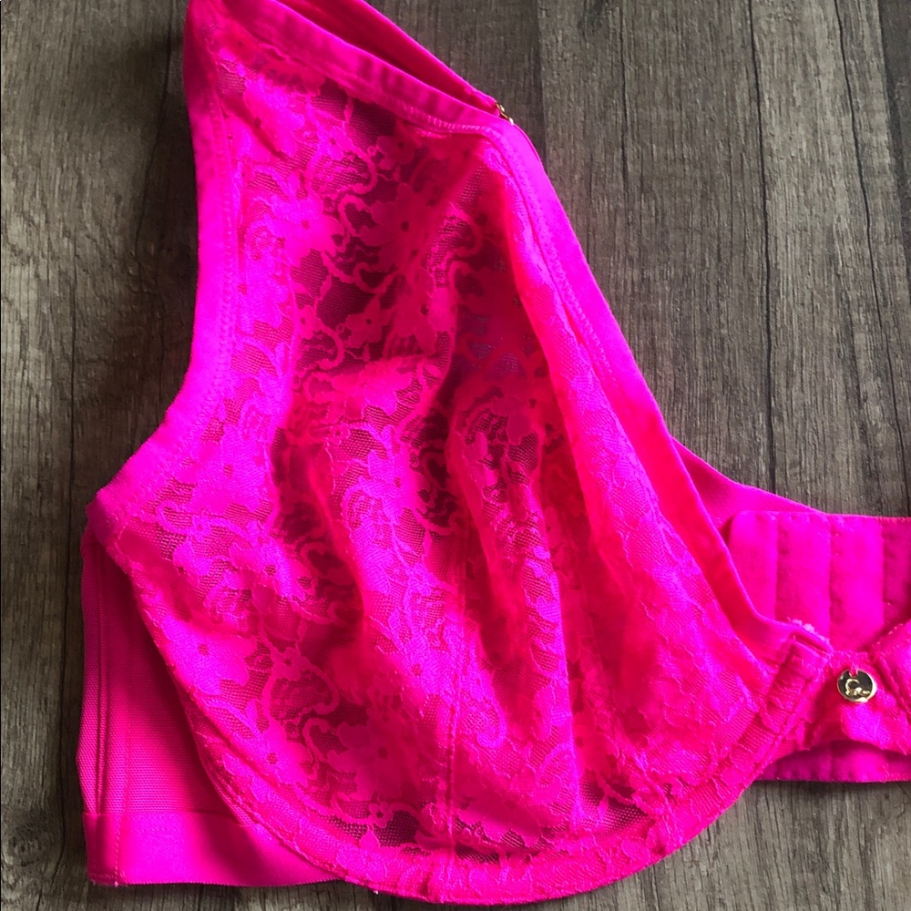 Cacique High Apex Plunge Bra Pink Glow 44D - Picture 4 of 9